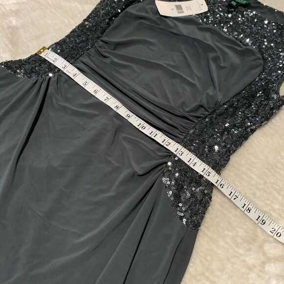 New Lauren Ralph Lauren Womens Holiday Sequin Mrcry Shn Gray Dress $159 - Picture 5 of 7